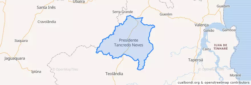 Mapa de ubicacion de Presidente Tancredo Neves.