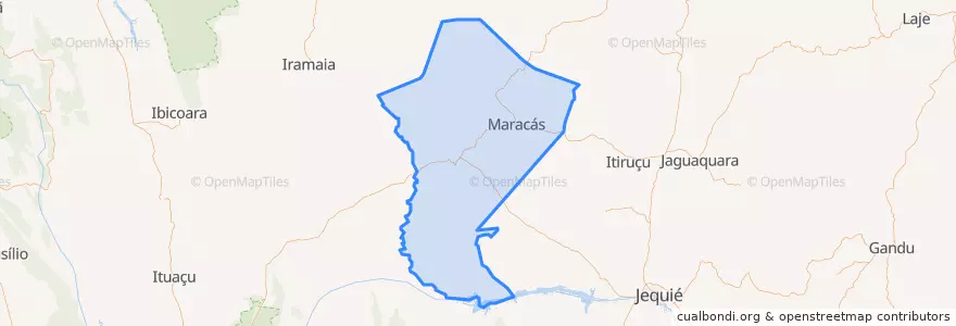Mapa de ubicacion de Maracás.
