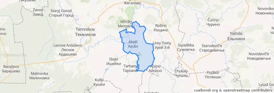 Mapa de ubicacion de Аксёльское сельское поселение.