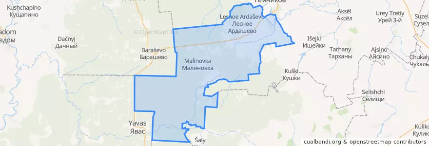 Mapa de ubicacion de Бабеевское сельское поселение.