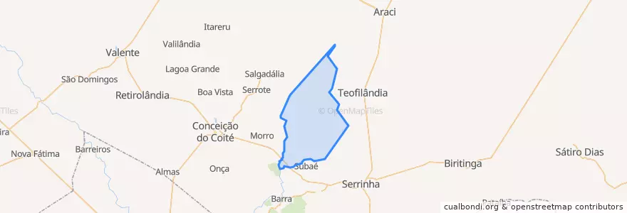 Mapa de ubicacion de Barrocas.
