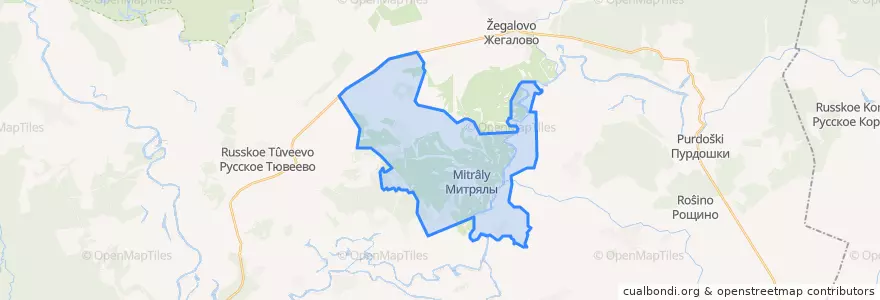 Mapa de ubicacion de Митряловское сельское поселение.