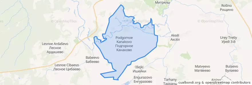 Mapa de ubicacion de Подгорно-Канаковское сельское поселение.
