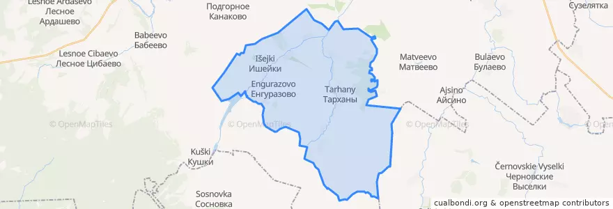 Mapa de ubicacion de Тархановское сельское поселение.