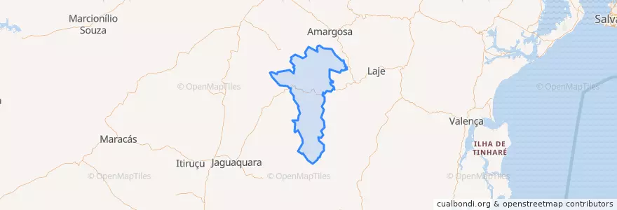 Mapa de ubicacion de Ubaíra.