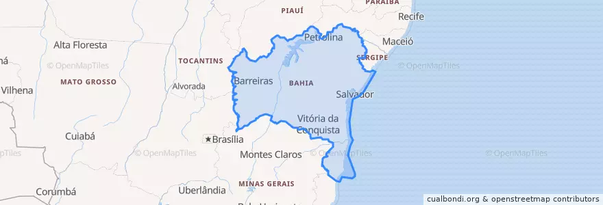 Mapa de ubicacion de Bahia.