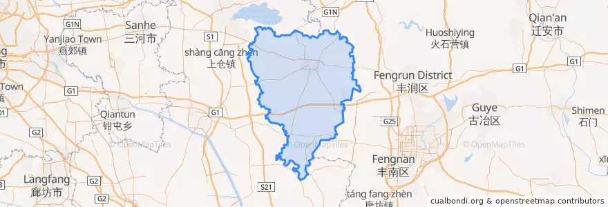 Mapa de ubicacion de Yutian County.