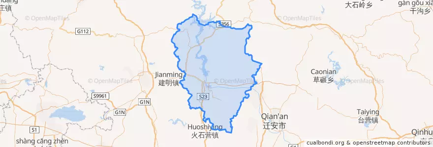 Mapa de ubicacion de Qianxi County.