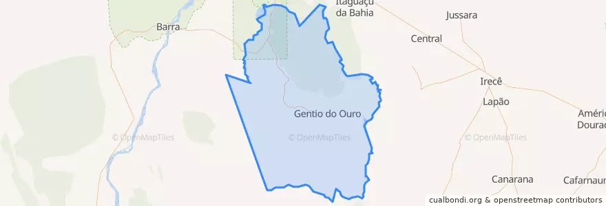 Mapa de ubicacion de Gentio do Ouro.