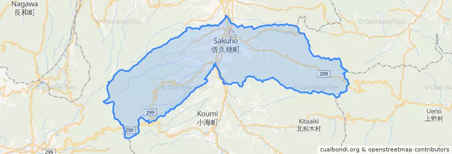 Mapa de ubicacion de 佐久穂町.