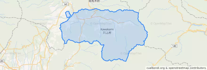 Mapa de ubicacion de Kawakami.