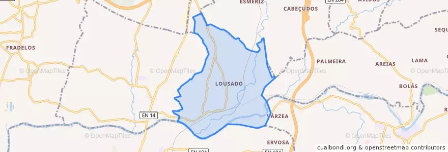 Mapa de ubicacion de Lousado.