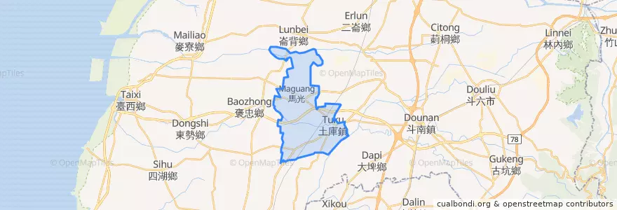 Mapa de ubicacion de 土庫鎮.