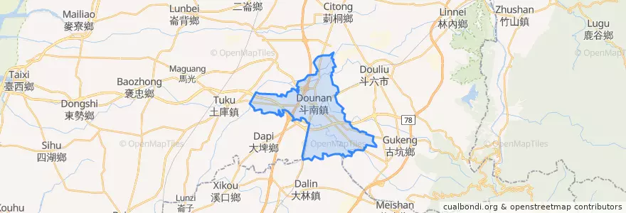 Mapa de ubicacion de 斗南鎮.