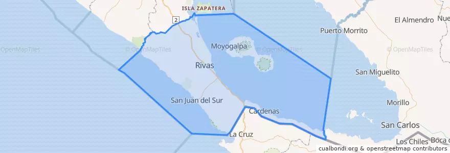 Mapa de ubicacion de Rivas.