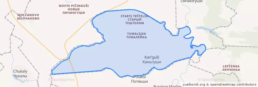 Mapa de ubicacion de Каньгушанское сельское поселение.
