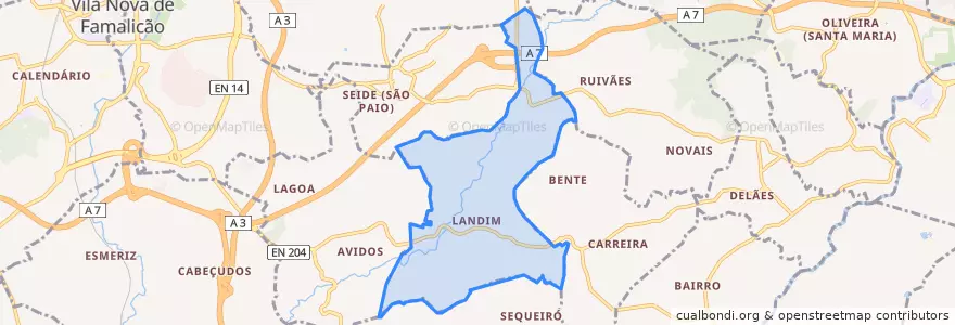 Mapa de ubicacion de Landim.