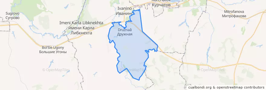 Mapa de ubicacion de Дружненский сельсовет.