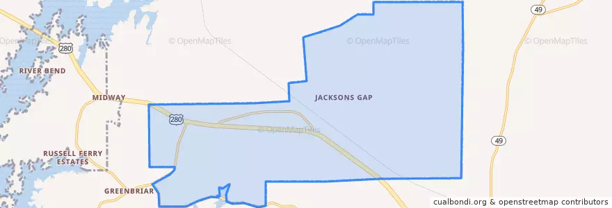 Mapa de ubicacion de Jacksons" Gap.