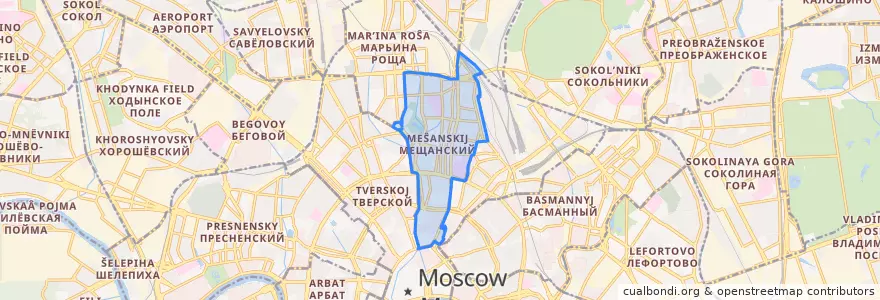 Mapa de ubicacion de Мещанский район.