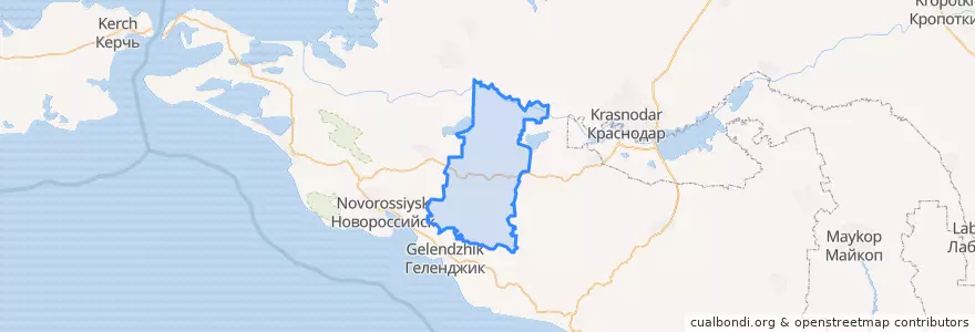 Mapa de ubicacion de Абинский район.