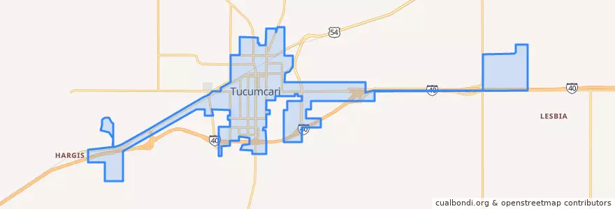 Mapa de ubicacion de Tucumcari City Limit.