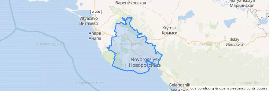 Mapa de ubicacion de городской округ Новороссийск.