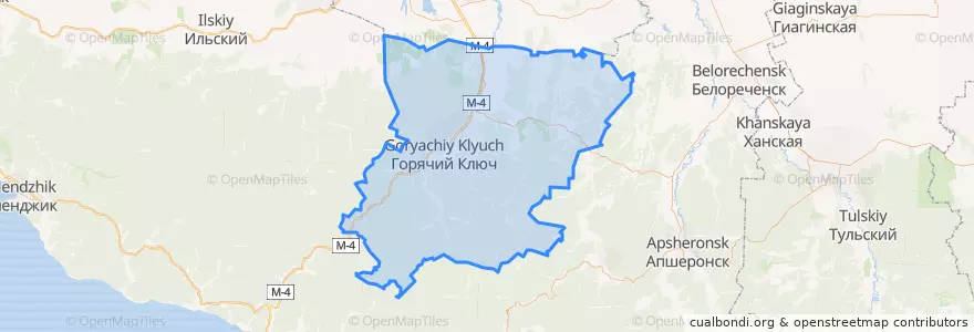 Mapa de ubicacion de городской округ Горячий Ключ.