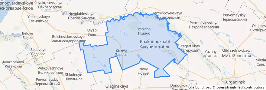 Mapa de ubicacion de Шовгеновский район.