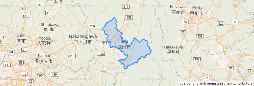 Mapa de ubicacion de 飯田市.