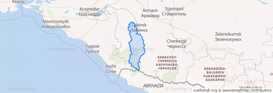 Mapa de ubicacion de Мостовский район.