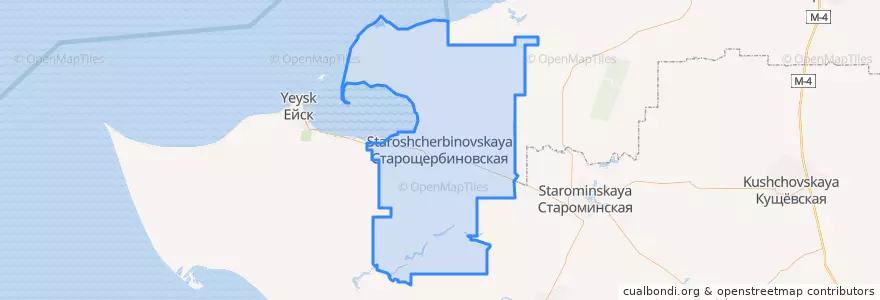 Mapa de ubicacion de Щербиновский район.
