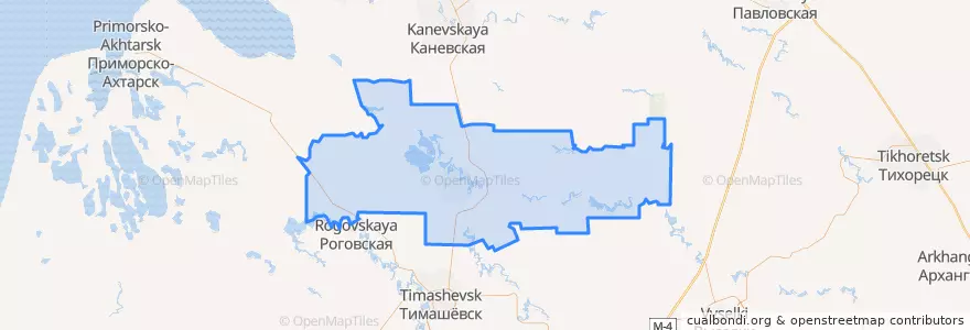 Mapa de ubicacion de Брюховецкий район.