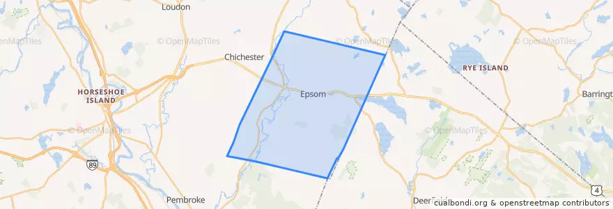 Mapa de ubicacion de Epsom.