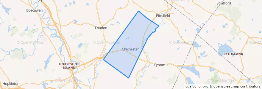 Mapa de ubicacion de Chichester.