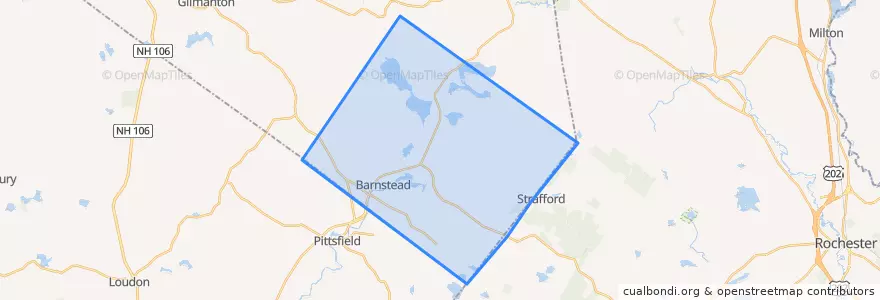 Mapa de ubicacion de Barnstead.