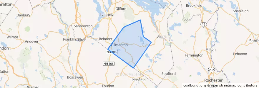 Mapa de ubicacion de Gilmanton.