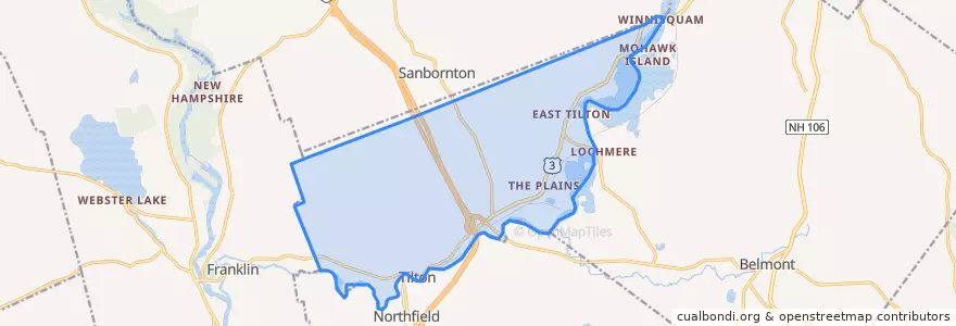 Mapa de ubicacion de Tilton.