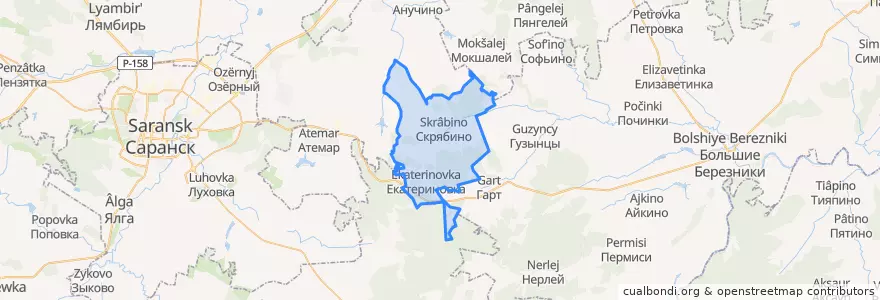 Mapa de ubicacion de Скрябинское сельское поселение.