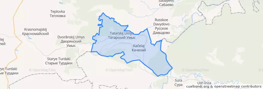 Mapa de ubicacion de Качелайское сельское поселение.