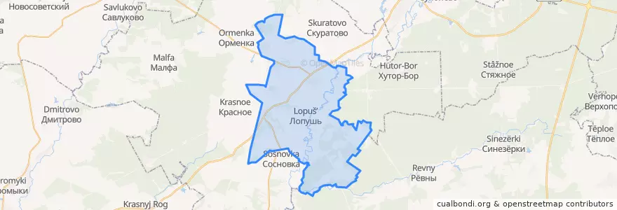 Mapa de ubicacion de Выгоничское городское поселение.
