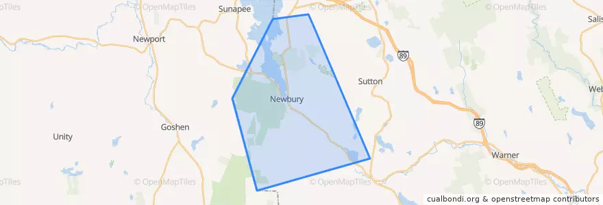 Mapa de ubicacion de Newbury.