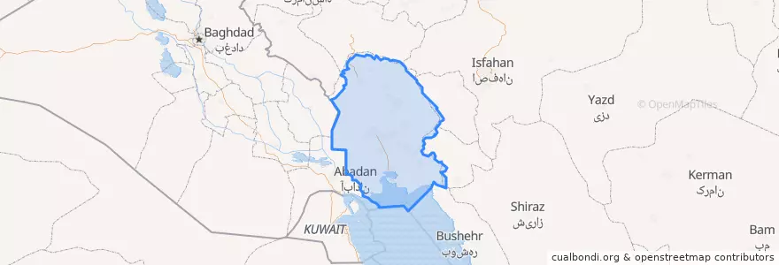 Mapa de ubicacion de استان خوزستان.