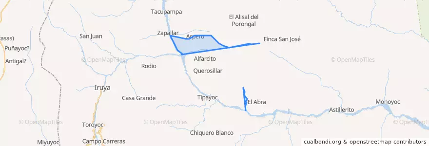 Mapa de ubicacion de Santa Rosa y Arpero.