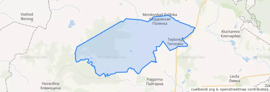 Mapa de ubicacion de Мордовско-Пишлинское сельское поселение.