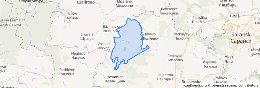 Mapa de ubicacion de Стрелецко-Слободское сельское поселение.