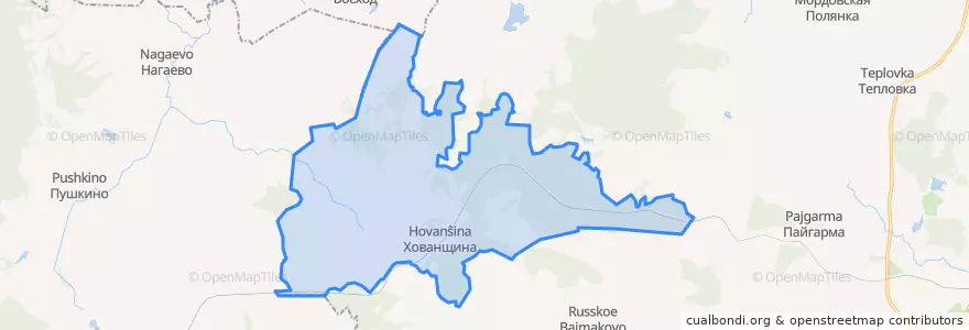 Mapa de ubicacion de Хованщинское сельское поселение.
