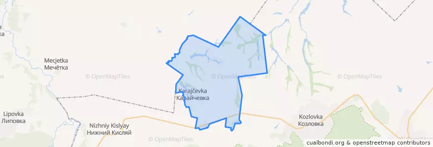 Mapa de ubicacion de Карайчевское сельское поселение.