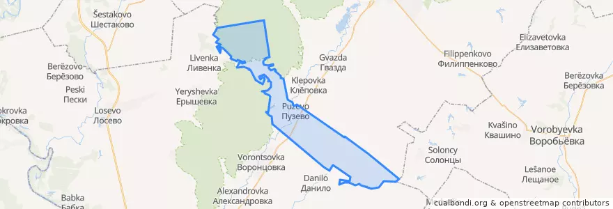 Mapa de ubicacion de Пузевское сельское поселение.