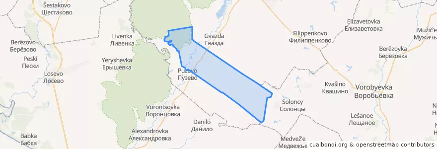 Mapa de ubicacion de Клёповское сельское поселение.